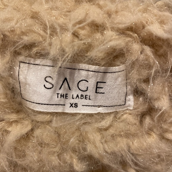 Sage the label plush/fluffy tan coat. Women size XS. - Picture 2 of 3
